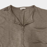 [1+1] Kato Henley Neck Slub Short Sleeve T-shirt