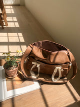 Ribbon duffel bag_caramel brown