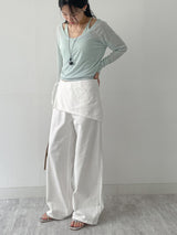 Lace Wrap Balloon Fit Wide Pants