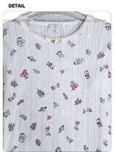 Print Cotton Bow Round Short Sleeve Tee