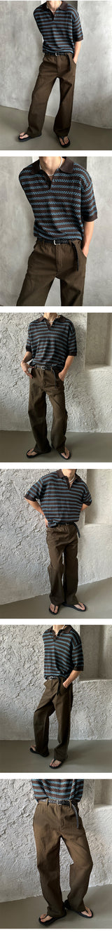 [S/S] Cut off cotton semi wide pants (3color)
