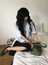 リツカ ドッグプリント ルーズフィット ショートスリーブ Tシャツ