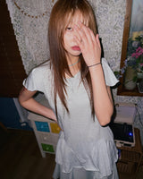 (3color) Soft Flare Slub Short Sleeve Tee