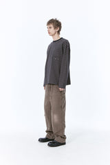 (BASE) STRIPE POCKET LONG SLEEVE (NAVY)