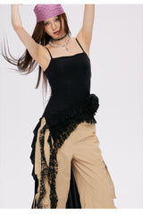 Eyelet Lace Frill Camisole Top