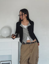 Poning Layered Double Cardigan
