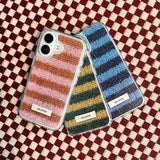 ALPACA STRIPE HARD JELL CASE_ BLUE