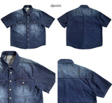 No.1336 G デニムハーフシャツ (3color)