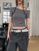 Coase Washing Cut Parachute Pants