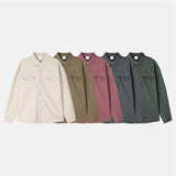 スムッジ‐ウォッシュドコットンシャツ(5 Colors)