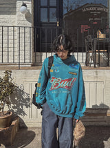 Bird Print Overfit Hoodie