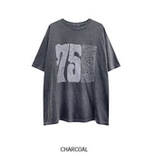 Pauline 75 レタリングピグメント半袖Tシャツ