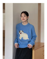 3D Embroidery Ribbon Fleece Deco Knit Sweater