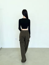 1101. シフォンリボンクロップT