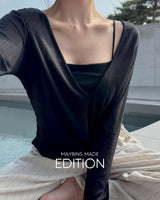 MADE. Luderv deep V‑neck T‑shirt