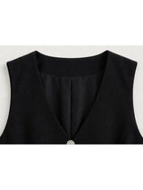 [PRE-FALL] Dana Vintage Button Tailored Vest Black