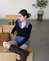 Yami Ribbed Deep V-Neck Knit