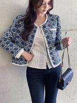 Mondel Cannage Color Matching Tweed Jacket