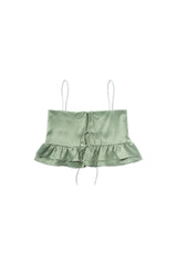 Tie satin blouse_mint