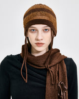 Ribbon Tied Muffler _ BROWN