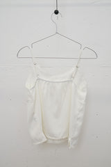 Rose Embroidered Lace Trim Sleeveless (Ivory)