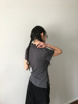 Shirring Dot Collar T-Shirt (3color)