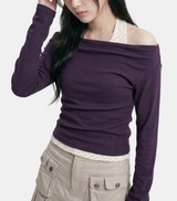 Elena Layered Off Shoulder Tee