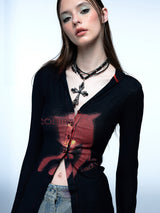 Emoha cosmo lady printed punk long shirt