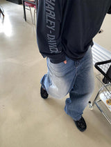 No.0703 クラックウォッシングワイドデニムパンツ