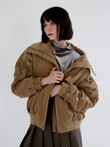 CORDUROY HIGH NECK BROWN JUMPER