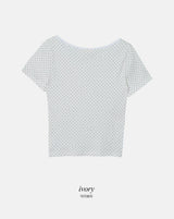 BYドットスリムクロップショートスリーブTシャツ(3color)