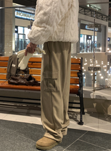 Stable Soft Cargo Fleece Brushed Semi Wide Banding Pants