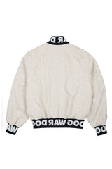 Faux Leather Military Bomber Jacket