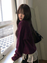 Nuan Daily V-Neck Label Loose Fit Knit