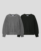 (UNISEX) ツートーン ラウンド ニット