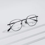 Knouun Round titanium glasses CODE. 102. B Navy