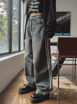Artie Balloon Five-Line Track Denim Pants