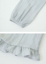 [SHOPPERMADE] セレーヌフリルスクエアブラウス＋ネクタイセット (2color)