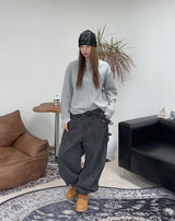 Tove Waffle Henley Neck Long Sleeve Tee