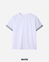 デュエット クロップ ロールアップ ショートスリーブ Tシャツ