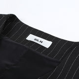 クラシックストライプシングルベストジャケット (BLACK)