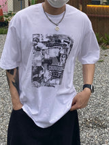 ポスター半染め半袖Tシャツ2C