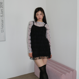 SHA EMBROIDERY CANCAN DRESS _BLACK