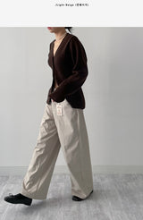[FW/Brushed Lining] 421 Curved Bonded Wide Pants