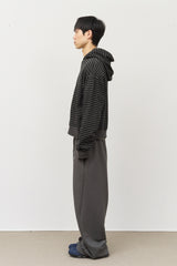 Peter Pigment Striped Zip Hoodie