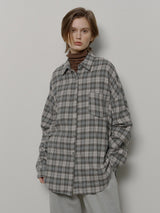 フラネルチェックシャツ (GREY)