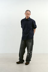 エイジスプラッターカーペンターデニムパンツ(Washed Black)