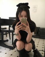 [ORIGINAL] HOLLY TIE SHORT-SLEEVE KNITTED SET
