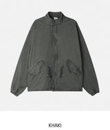 Mauve Washed Short Fishtail Bomber Jacket