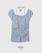 #Rose Off Shoulder Slit Short Sleeve Knit (3color)